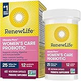 Renew Life Women's Probiotics 25 Billion CFU Guaranteed, 12 Strains, Shelf Stable, Gluten Dairy & Soy Free, 60 Capsules, Feminine Health, Ultimate Flora Women's Care