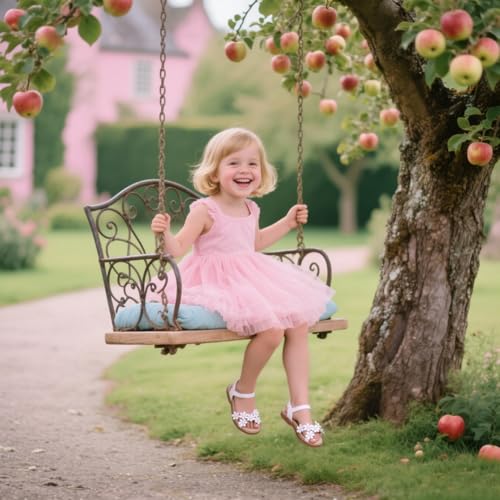 Image of Kolan Toddler Girl Sandals Open Toe Flat Princess Dress Shoes Little Kids