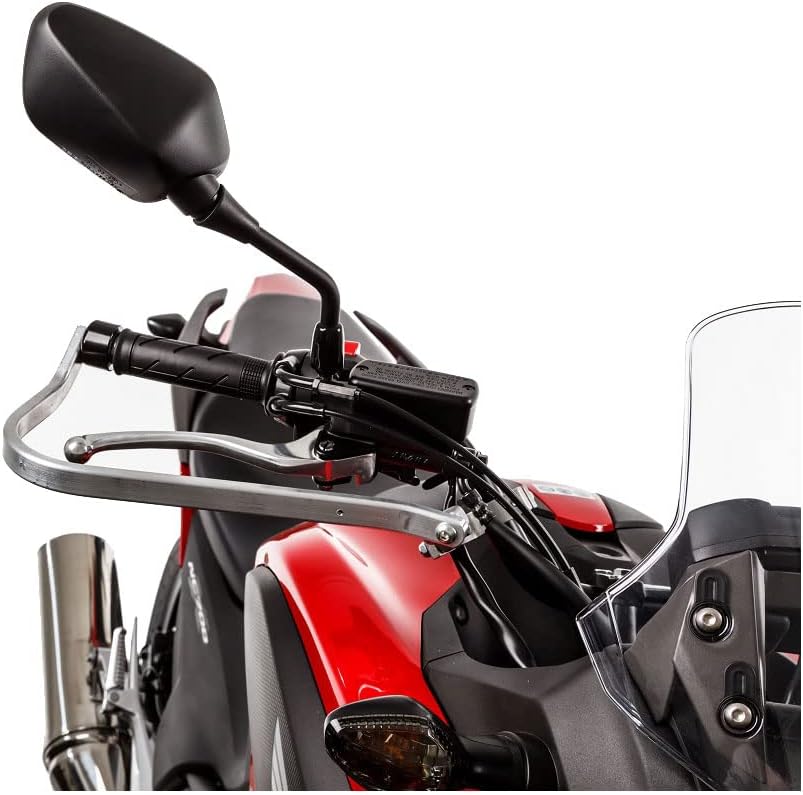 Side view of Bark Busters Handguards installed on a motorcycle