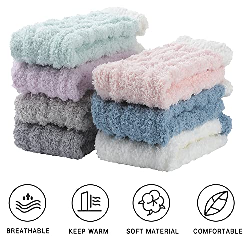 Image of Pleneal Fuzzy Socks - 7 Fluffy Cozy Slipper Socks, Womens Socks