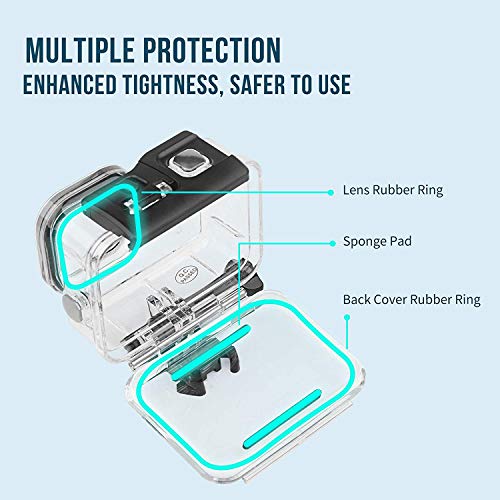 SHOOT 60M/196FT Waterproof Case Kit for Gopro Hero 12/11/10/9 Black,Diving Protective Housing Shell with Screen Protector Set and 12pcs Anti-Fog Insert for Gopro Hero 12/11/10/9 Black