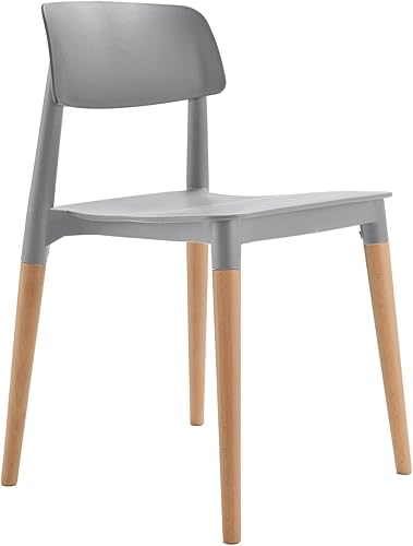 Miniatura 4 de Bel Dining Bistro Cafe Style - Juego de 2 sillas auxiliares minimalistas modernas (gris)
