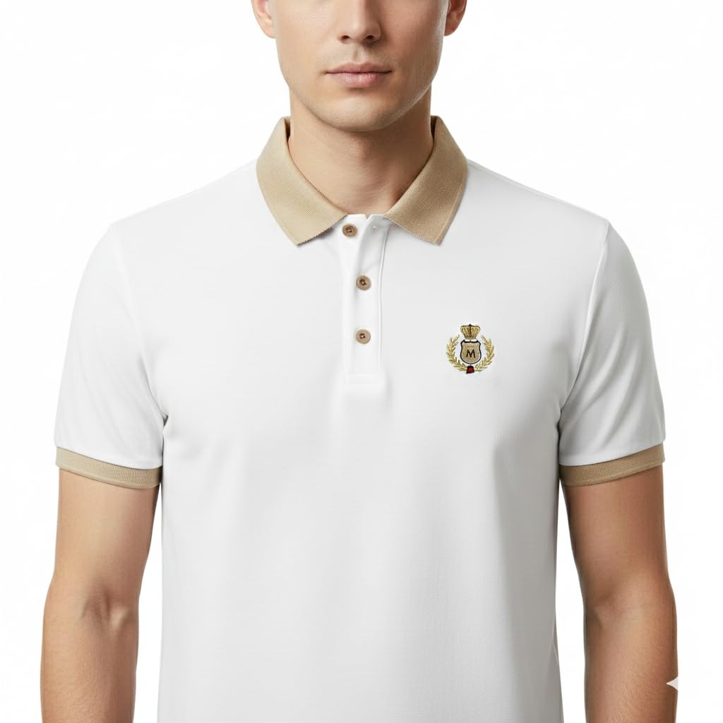 Mens Premium Cotton Blend Polo T-Shirt | Classic Solid Color Polo Neck T-Shirt | Soft Breathable Fabric | Casual, Office Polo Te-picture-23