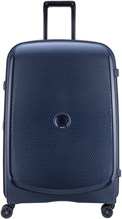 Belmont Plus 76 cms Large Check-in Polypropylene Hard Sided 8 Wheels Spinner and Expandable Suitcase/Trolley Bag for Travel with ®SECURI TECH Zip- Blue
