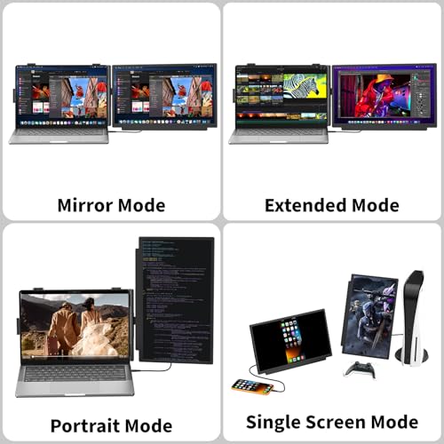 Image of Laptop Screen Extender 15.6 Inch, FHD 1080P IPS Portable Travel Dual Monitor, Slim 0.27'', Plug ang Play Detachable Extended Monitor for 13-17.3'' Laptops, Compatible with Mac,Wins, Android,Chrome