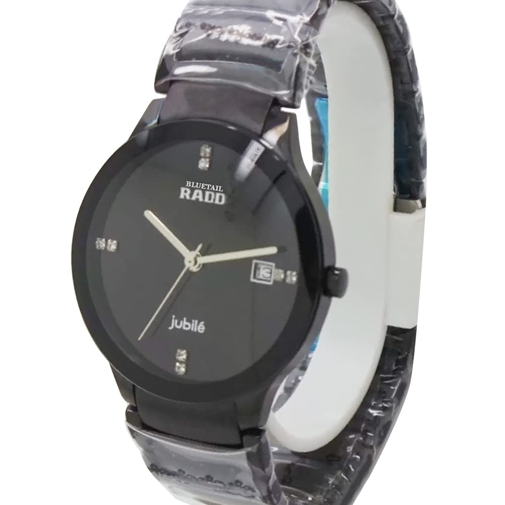 Bluetail Radd Centrix Jubile Black Silver Dial Quartz Black Stainless Steel Analogue Men's Wrist Watch