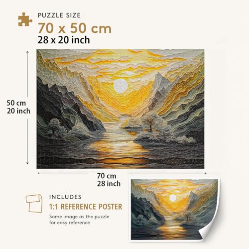 Puzzles Yunlus para Adultos 1000 Piezas Dificultad Intermedia Amanecer en Cima de Montaña Puzzle de 28 x 20 pulgadas miniatura 4
