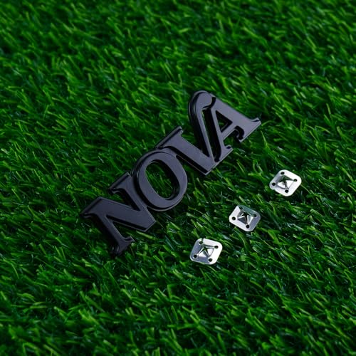 Image of 1Pc 1975-1979 Nova Front Fender Emblem 3D Badge Nameplate with mounting Studs 358756 Replacement for Nova (Matte Black)