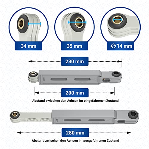 VIOKS 3 Stück Stoßdämpfer Waschmaschine Ersatz für Bosch 00742719 90 N/Waschmaschine Stoßdämpfer für Constructa Waschmaschine Siemеns IQ700 Bosch