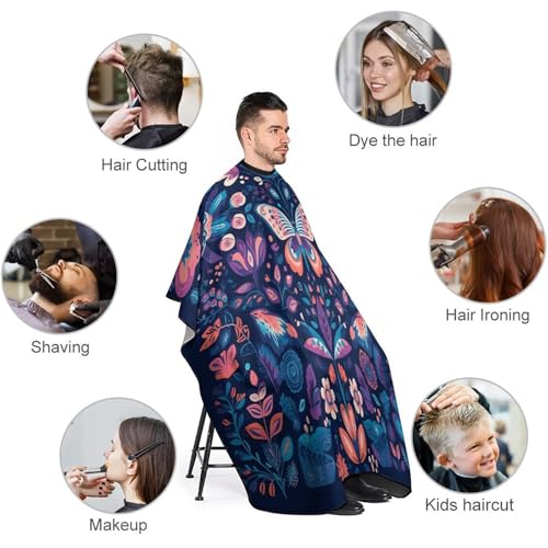Capa para cortar cabello con ajuste en cuello 66.9x56.7 in miniatura 3