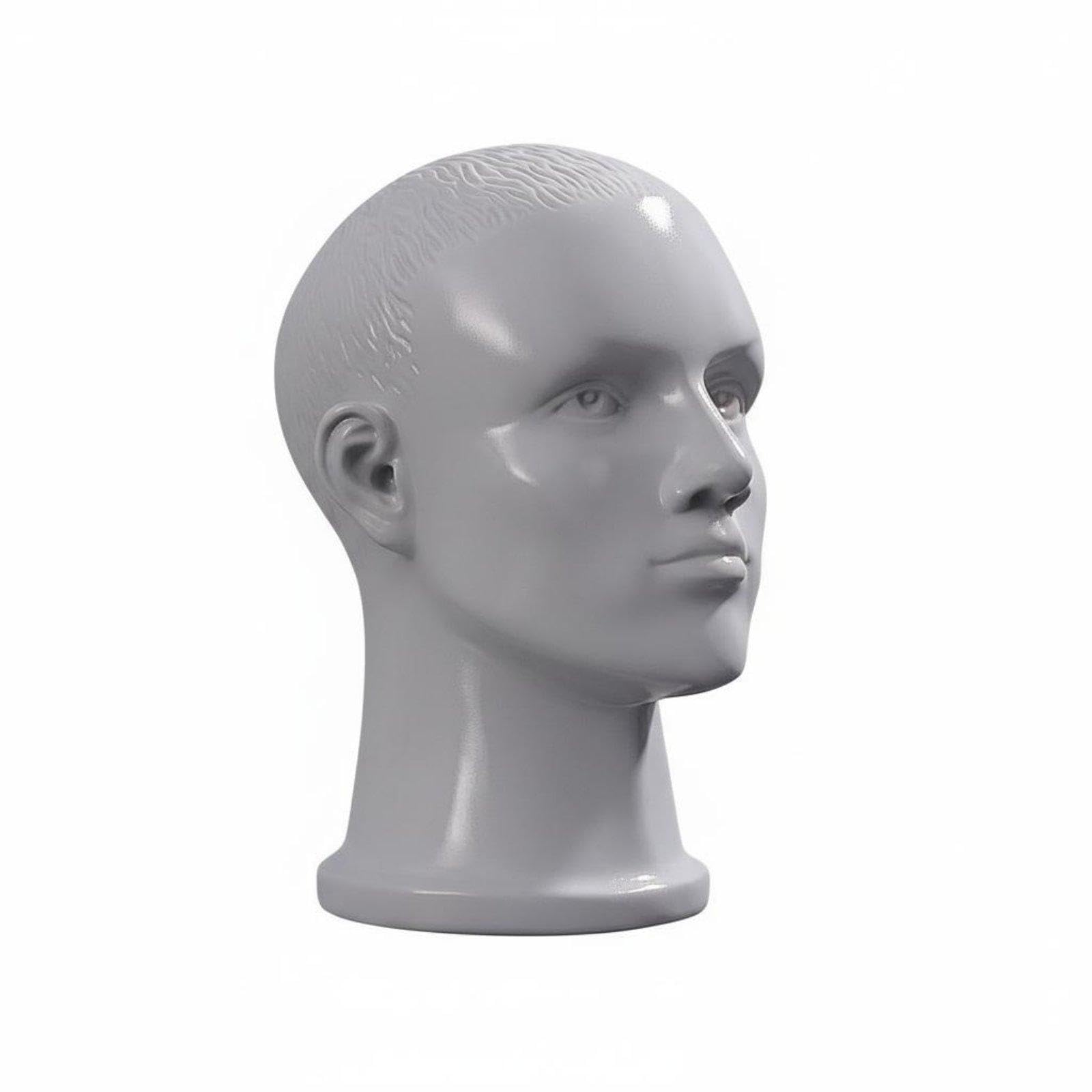 realistic mannequin head with ear holes hairpiece holder holder head versatile hat display stand for retailers, photographers, commerce show gray m1 56.5cm