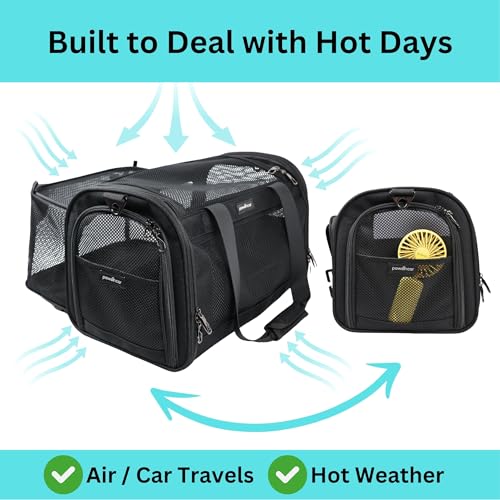 Crash-Tested-Dog-Carrier-3-in-1-Puppy-Car-Seat-TSA-Airline-Approved-Pet-Carrier-Expandable-dog-carriers-for-small-dogs-5-Star-Safety-Rated-Cat-Bag-Soft-Sided-Best-for-Safe-Travel-BlackSM