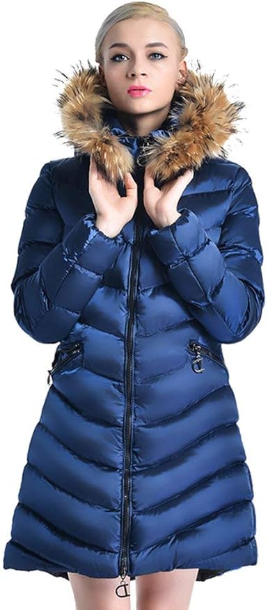 Daunenmantel Damen Lang Winter Große Größen Daunenjacke Mit Kapuze ...