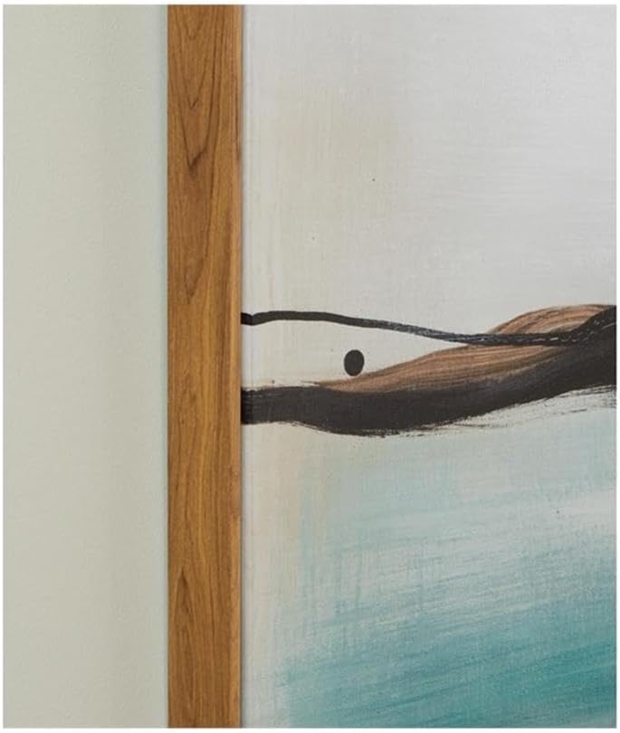 Brunonia 71" x 47" Abstract Canvas Wall Art in Black, Blue, and Orange