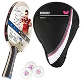Butterfly Timo Boll Platin Tischtennisschläger + Tischtennishülle Drive Case + 3*** ITTF R40+ Tischtennisbälle | Tischtennisschlägerset | Tischtennis Profi Set