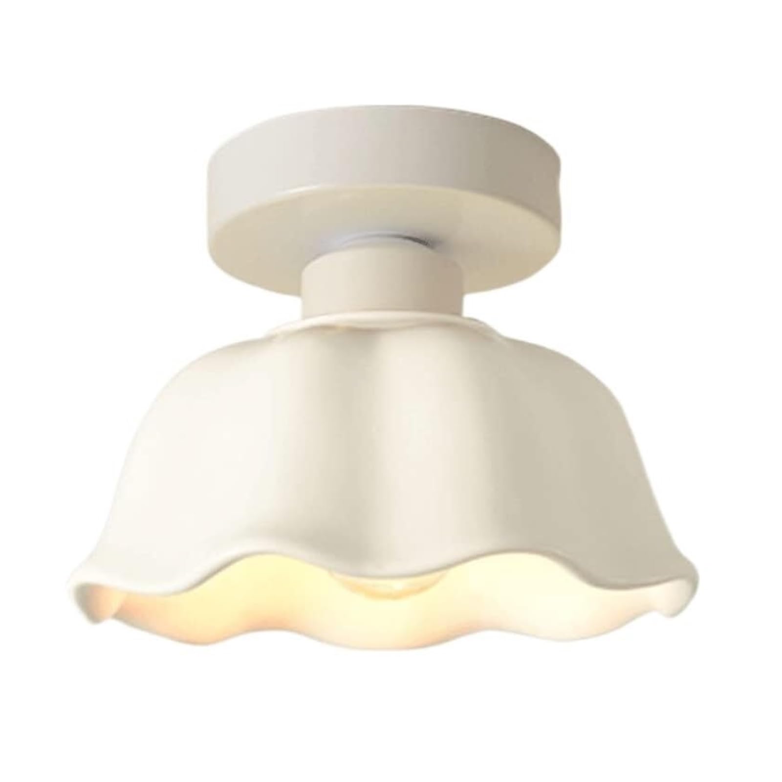 Khukhu B Flower Shape Glass Ceiling Light Flush Mount Hallway Ceiling Light Fixture Mid Century Modern Ceiling Lamp Vintage Gold Close To Ceiling Light For Athroom Alcony Kitchen Porch Entryway(B)