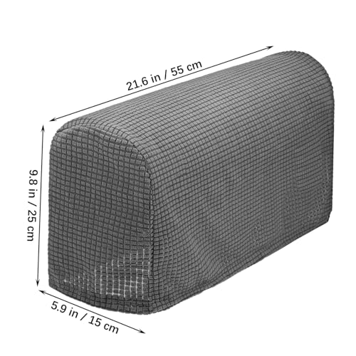 Fundas para reposabrazos de sofá elásticas grises juego de 4 piezas protectoras de brazos 3