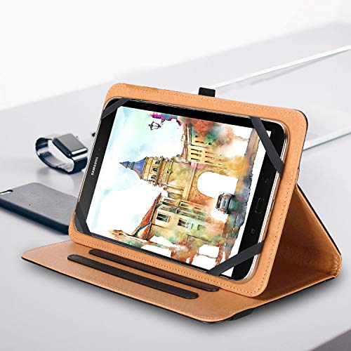 Procase 7"-8" Inch Universal Tablet Case, Protective Cover Stand Folio Case For 7 8 Inch Android Touchscreen Tablet, With 360 Degree Rotatable Kickstand And Multiple Viewing Angles -Black #TOP6