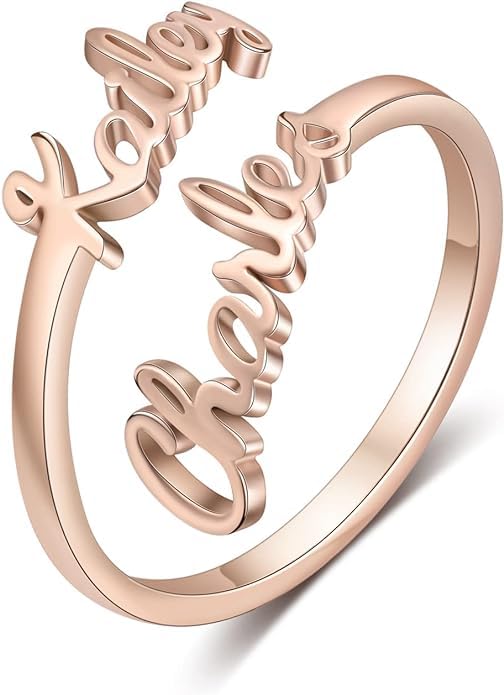 Gemsworld007 Personalised 22K Plated Couple Custom Name Adjustable Ring (Rose Gold) (B0CTXGQ38W) Amazon Price History, Amazon Price Tracker