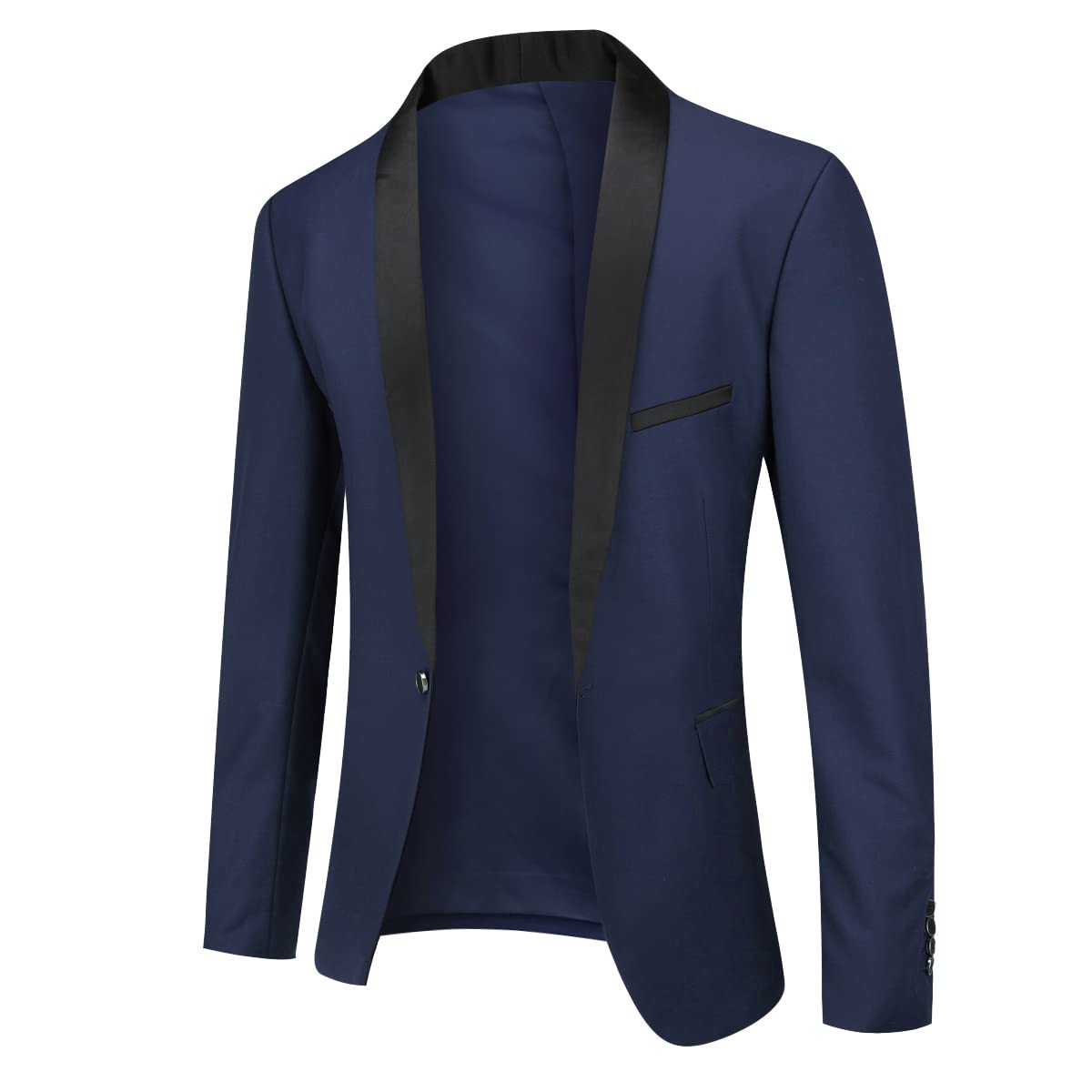 YOUTHUP Blazer para Hombre con Cuello de Chal 1 botón Formal Chaqueta de Traje para Boda Fiesta