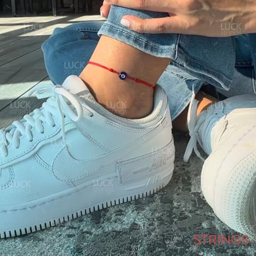 Evil Eye Red Cord Anklet Bracelet for Women Men Teen – Adjustable Waterproof String Ankle Jewelry for Protection & Good Luck, Minimalist Unisex Beach Accessory3