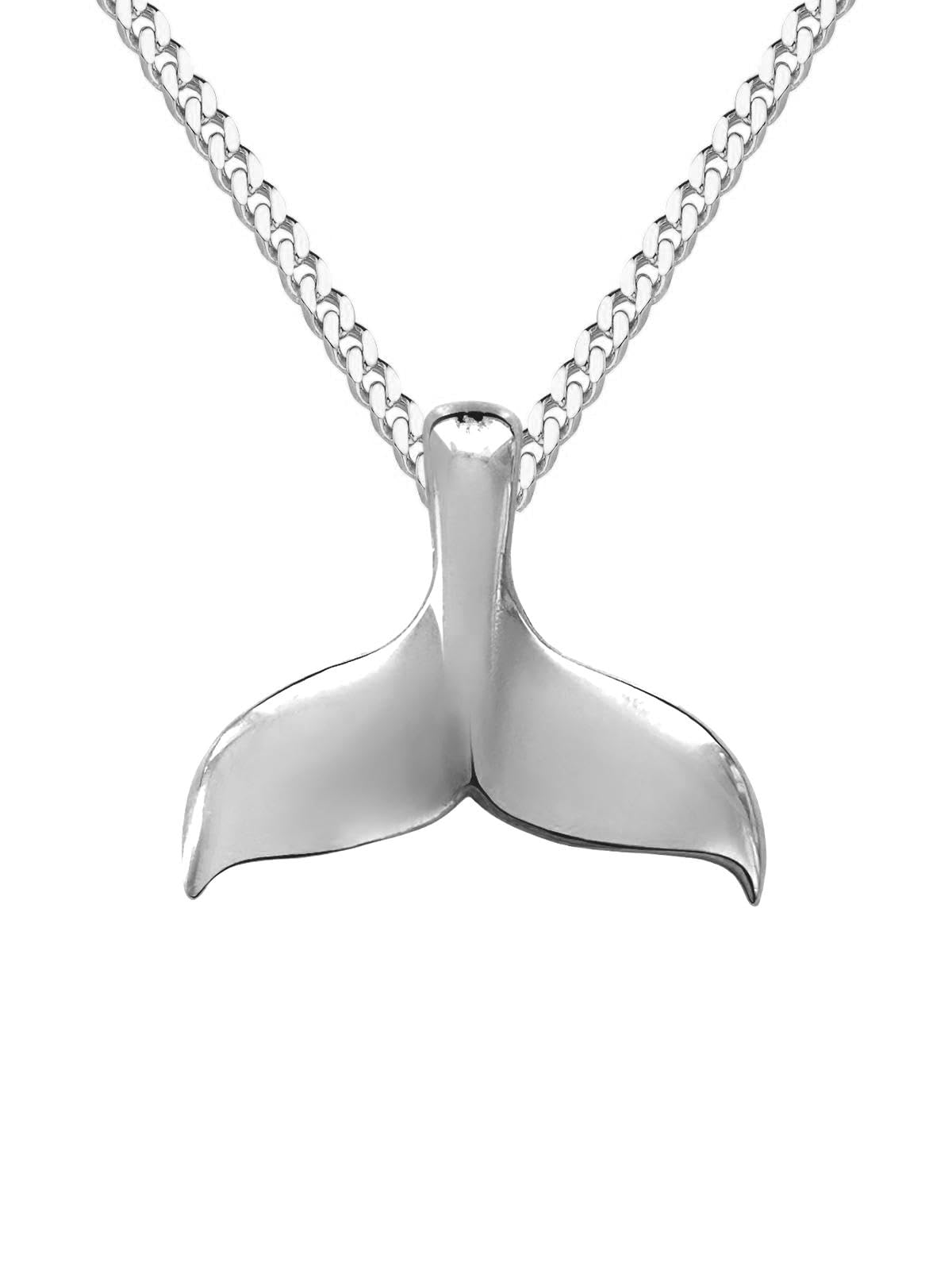 My Gold Collar para mujer y niña con colgante de aleta de ballena, plata de ley 925, aleta de ballena, longitud de 45 cm, juego de ballena Y-06235-S911