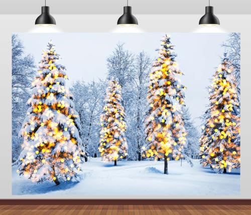 Fond de studio pins enneigés 4.6x2.5m pour décor Noël - 4