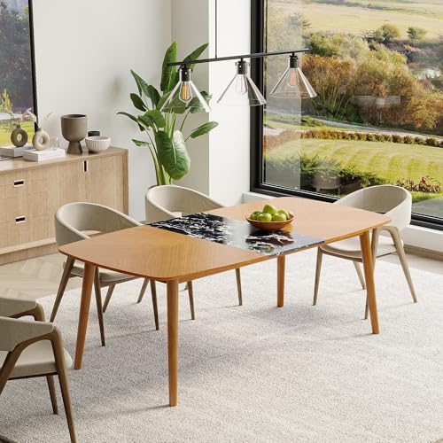 Image of Wakefit Zafran 8 Seater Dining Table - with Marble Finish Tiles