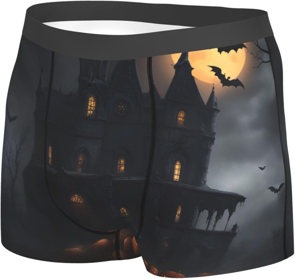 Halloween Goth Print Men'S Boxer Briefs, Breathable Comfortable Mens Underwear With Soft Stretch Fabric