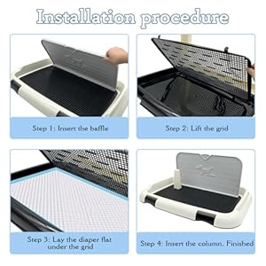   Hamiledyi-Dog-Toilet-Dog-Potty-Pet-Indoor-Potty-Indoor-Potty-Training-Tray-Simulated-Wall-Dog-Toilet-Portable-Indoor-Removable-Dog-Toilet-with-Removable-Grille-for-Small-and-Medium-Dogs-Black