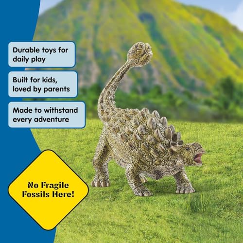 Schleich Dinosaurs - Anklyosaurus Dinosaur Figurine with Realistic Armored Body and Tail - Durable Dino Toy for Imaginative Play - Prehistoric Reptile Figure - Educational Toy for Kids 4+ | 15023