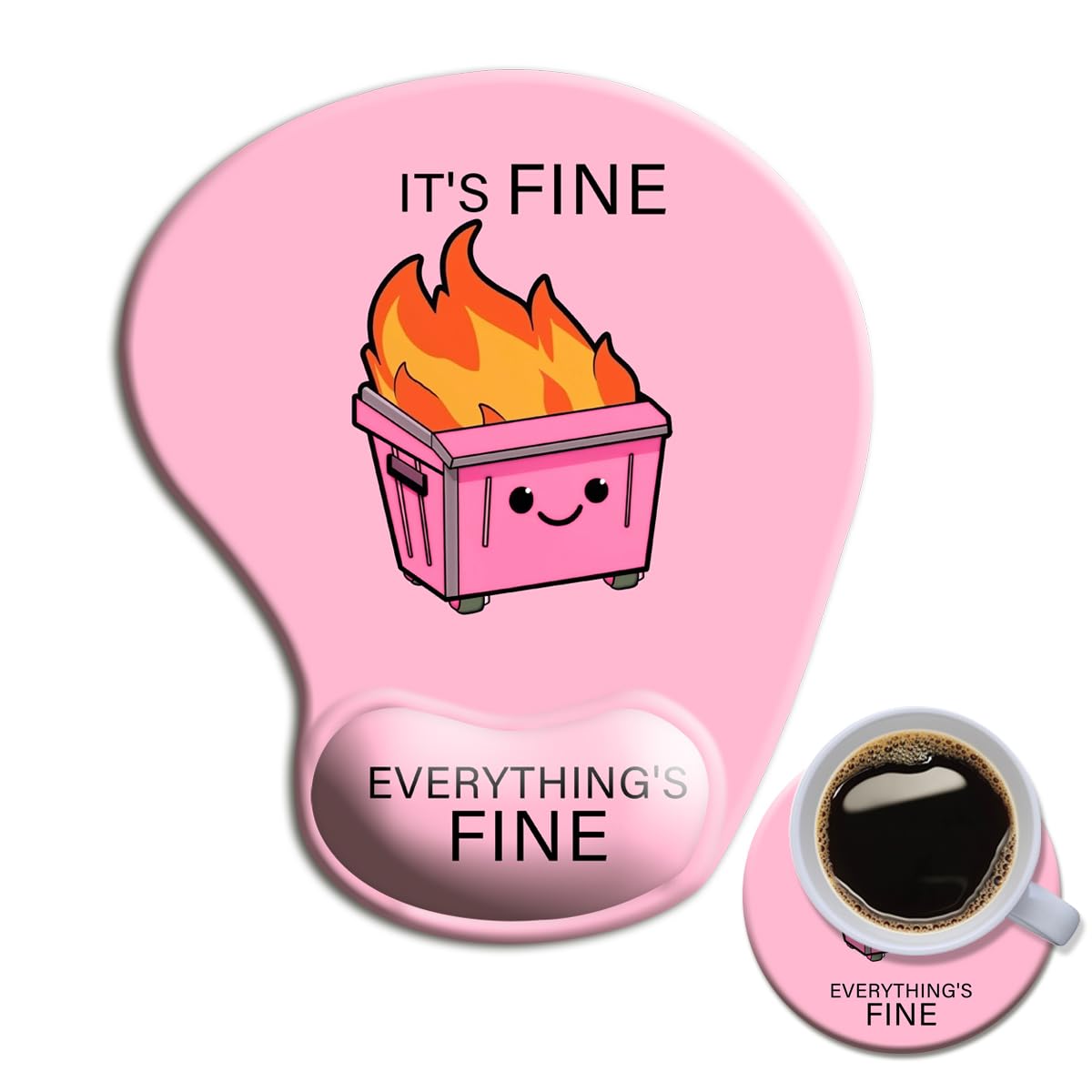 Ergonomic Mouse Pad with Wrist Rest, Comfortable Computer Gel Mouse Pad Wrist Support for Laptop, Pain Relief Mousepad with Non-Slip PU Base Pink