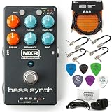 MXR MB301 Bass Synth Pedal - Bundle with MXR Instrument Cable, 4 Patch Cables, and 6 Dunlop Picks