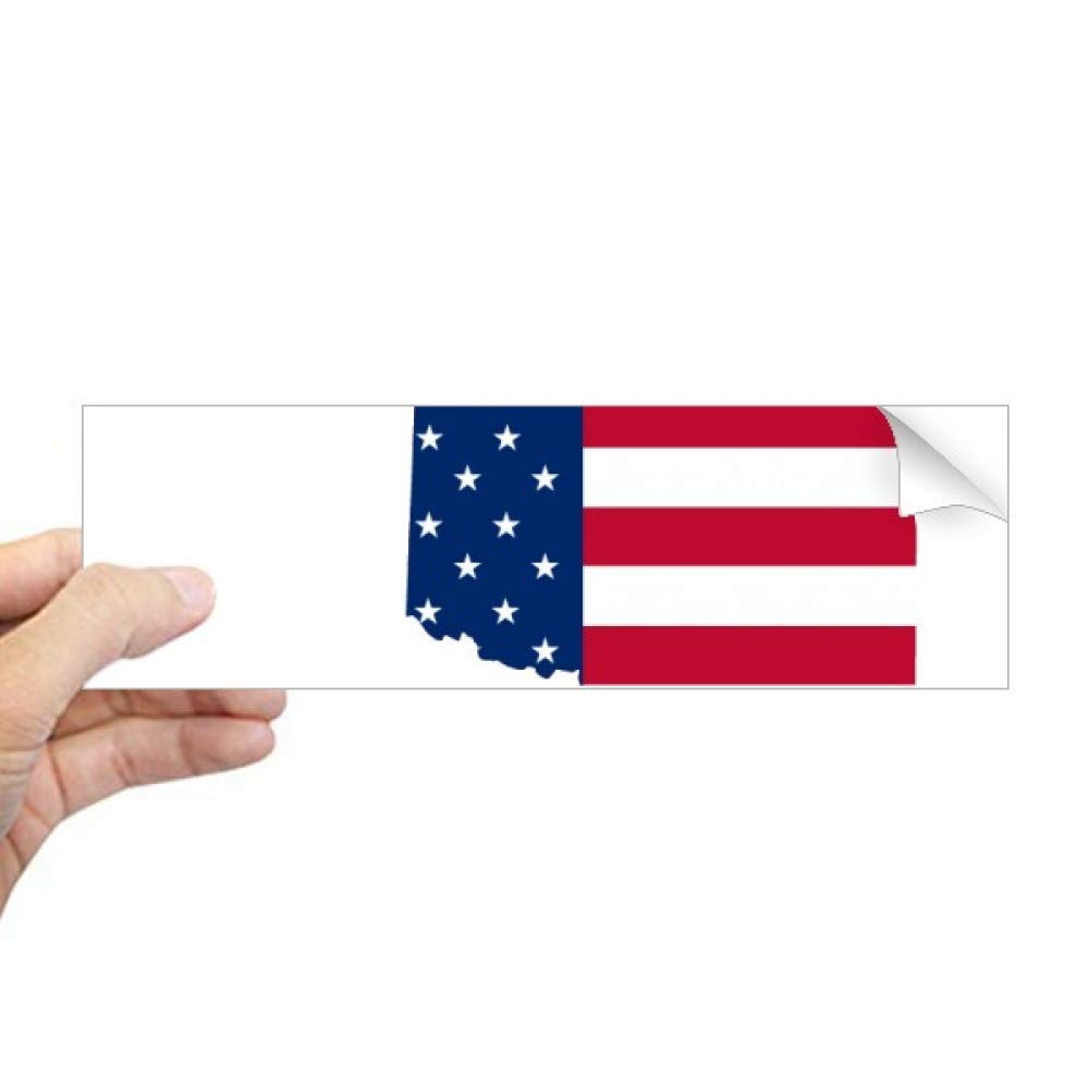 Pegatina rectangular Oklahoma bandera de estrellas para parachoques 4