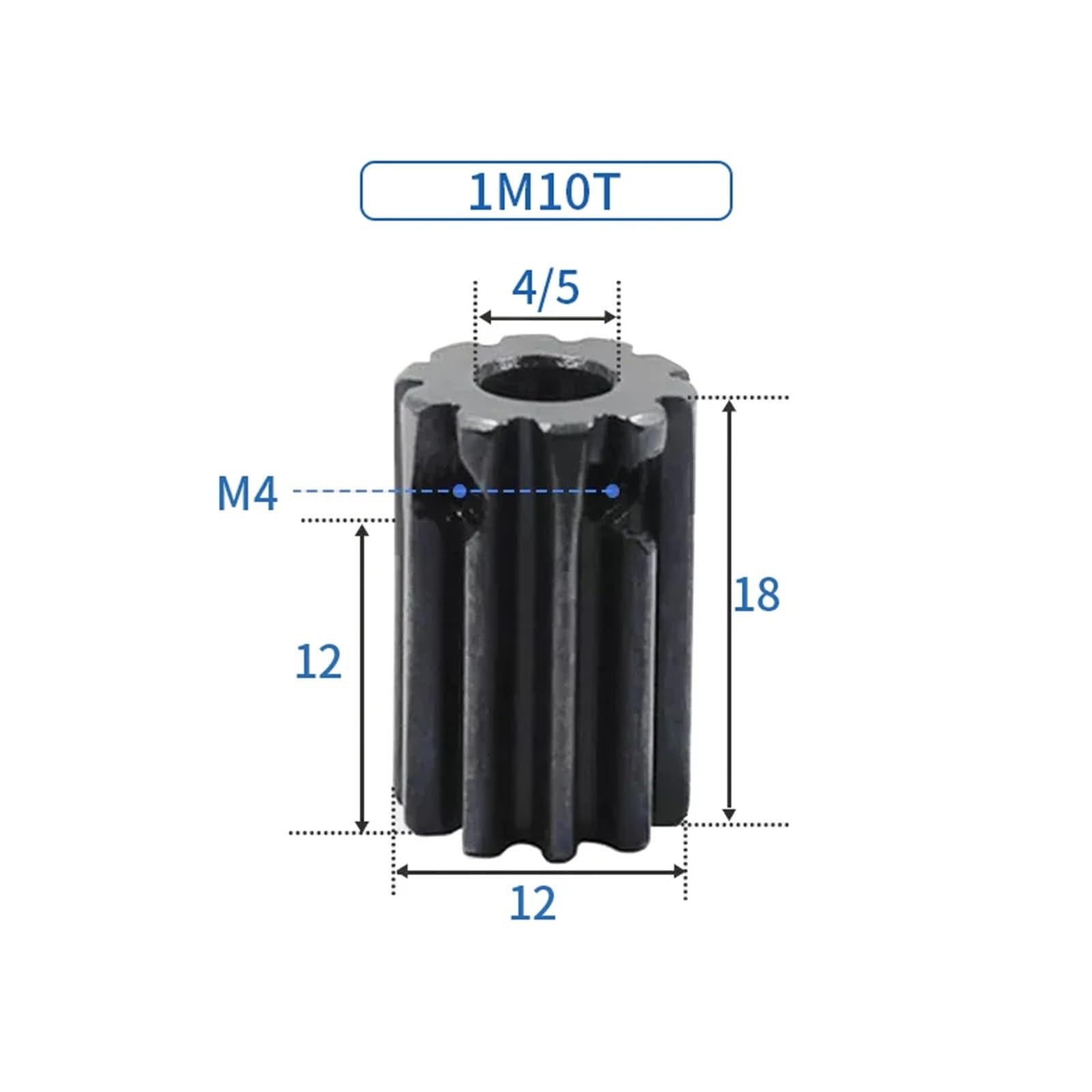 Stirnradritzel 1M 10T 12Teeth Mod 1 Bohrung 4-8mm Rechte Zähne 45# Stahlgetriebe for Präzisionstechnik(7mm 1pc 1M13 Teeth)