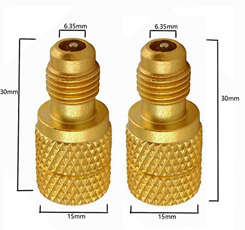 Goomeng Ac R134A Brass Adapter Freon Fitting 1/4" Male To 1/2" Female W/Valve Core,Refrigerant R134A Air Conditioning Adapter (2Pcs) (2) #TOP1