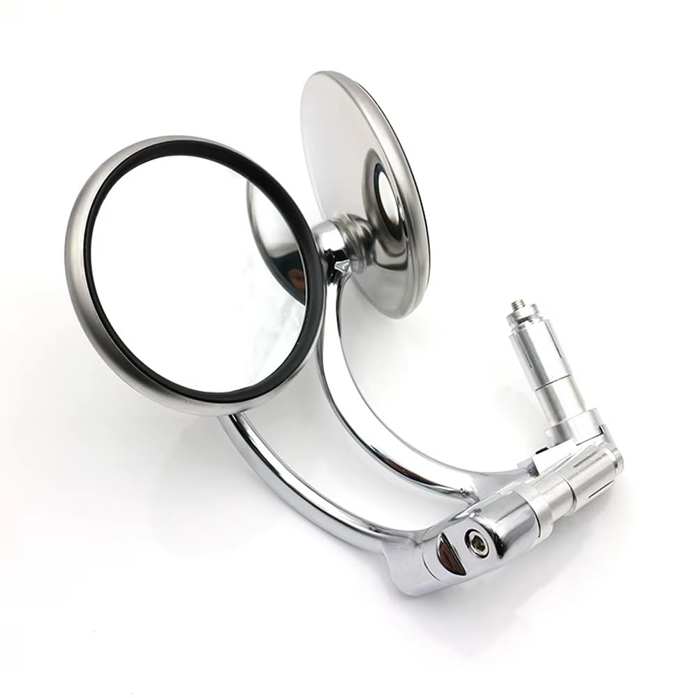 Espejos Retrovisores Laterales Para Manillar De Motocicleta, Cromados En Aluminio, 7/8" (22 Mm), Universales Para Scooter Moto Todoterreno Espejos Moto Laterales Rotación