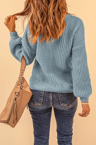 PRETTYGARDEN Fall Sweaters for Women 2025 Fashion Long Sleeve Casual Ribbed Knit Winter Clothes Pullover Jumper Tops