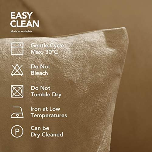 Deconovo Pack of 2 Super Soft Crushed Velvet Cushion Covers 45cm x 45cm 18x18 Inches Throw Pillow Cases Square Cushion Covers for Bedroom with Invisible Zipper Tobacco Brown 2 Pieces