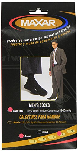 Image of MAXAR Men's Trouser Support Socks (20-22 mmHg) Brown, Xlarge, 2 Count