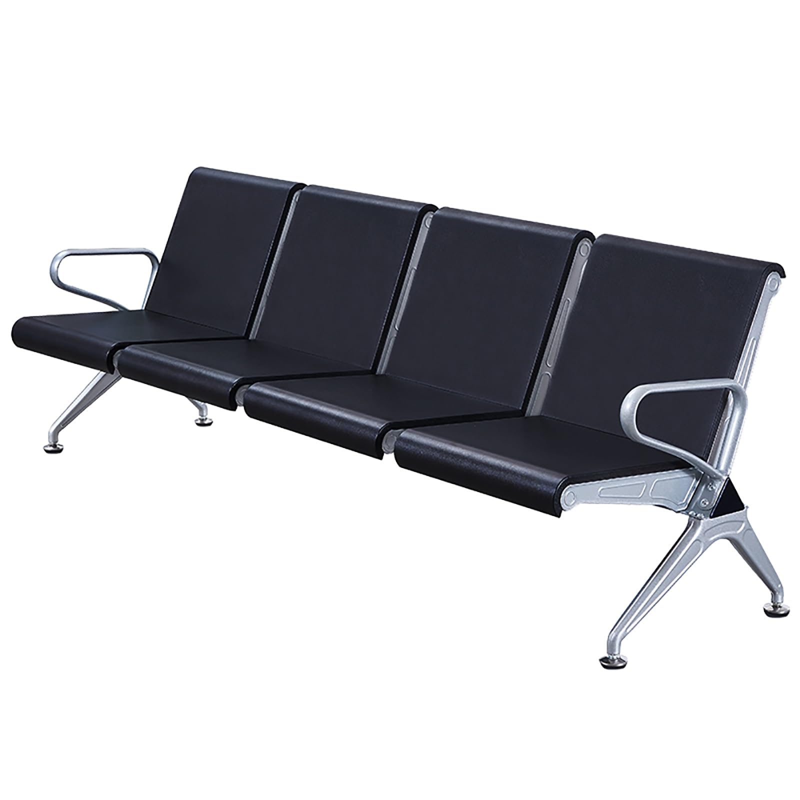 SaryEdge 4-Seat Bench with Armrests & Backrest - Comfortable Office Reception Chairs for Airports, Salons & Lounges - Durable Seating Solution for Gue,