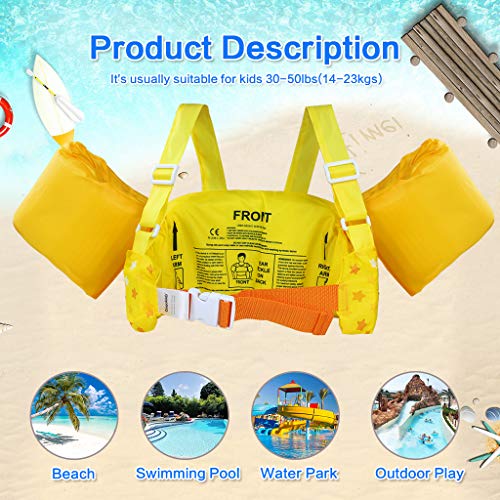image for Gogokids Kids Swim Vest Life Jacket, Swimming Aid Armbands for Toddler