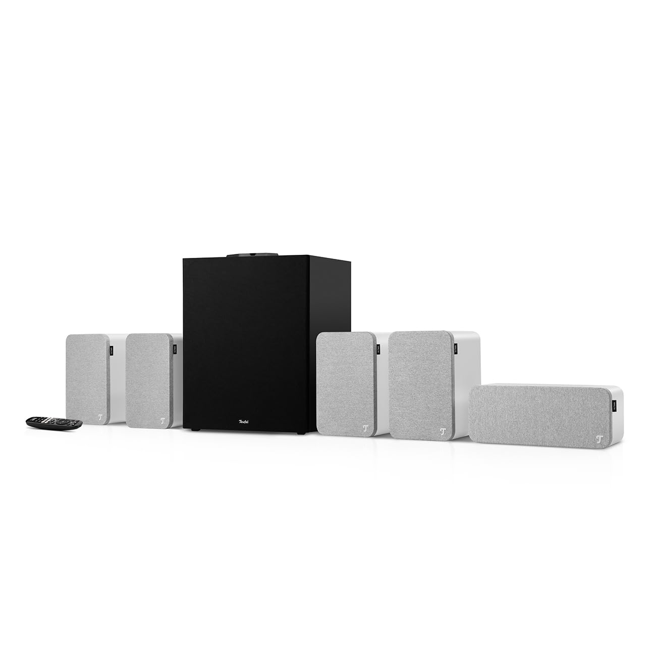 Teufel Ultima 20 Concept Power Edition - Système Audio Surround 5.1, système Home cinéma Complet avec récepteur AV intégré, Bluetooth, Dolby Audio, Fonction Carte Son USB-C, HDMI Arc CEC (Blanc)