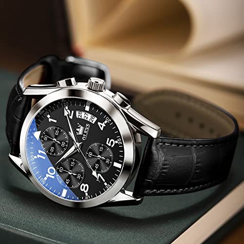Image of OLEVS Mens Watches Stylish Chronograph Waterproof Luminous Silicon Strap Multifunction Watches for Men Business Men Wrist Watch