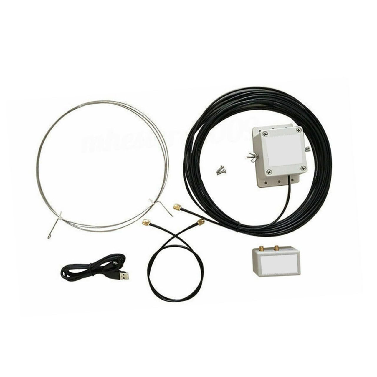 HOMSFOU Antenne Annulaire Active Modèle 30 pour Réception Ondes Moyennes, Installation Facile USB, Usage Balcon Et Toit, Suppression Bruit Local, Acier Inoxydable