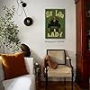 ogyormpi Feminist Canvas Wall Art, Sit Like A Lady Define Lady Empowering Female Poster, Vintage Bold Girl Power Feminine Print, Retro Green Lingerie Women with Champagne Picture 12x16in Unframed #3