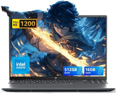 2025 ACEMAGIC LX16 Laptop, 16-inch FHD (1920 x 1200) Display,Intel Alder Lake-N N97 (4C/3.6GHz), 16GB DDR4 RAM, 512GB SSD, Windows 11 Pro, Wi-Fi 5, Laptop for Office & Travel