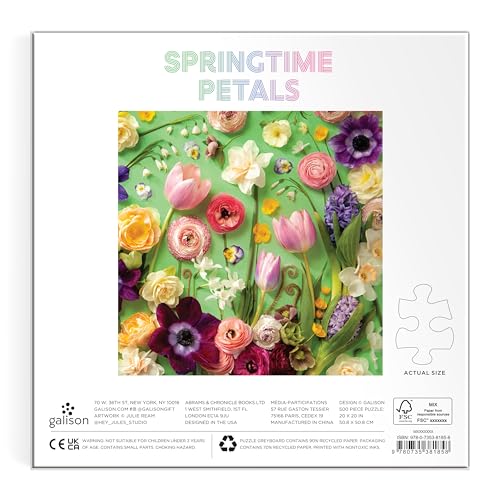 Galison - Springtime Petals Rompecabezas de 500 Piezas para Adultos | Fotografía por Julie Seabrook Ream, Flores Coloridas, Primavera, Desafiante, Papel Reciclado, Sin Polvo, Tamaño Terminado 20" x 20" miniatura 4