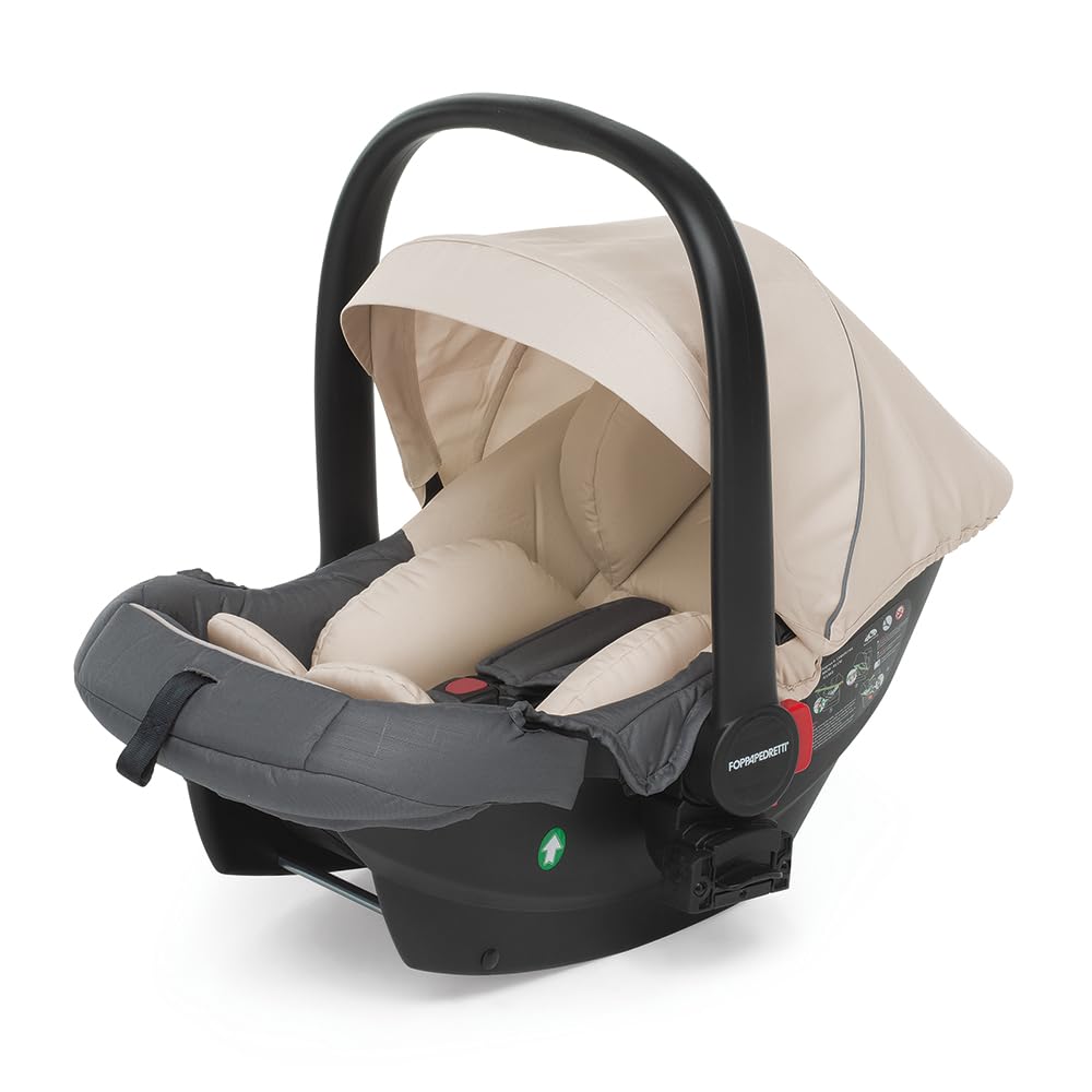 Foppapedretti Trio Supertres I-Size, Sistema Modulare Combinato per Bambini, Navicella Passeggino e Seggiolino Auto, Maniglione Regolabile, ECE R129, Silver