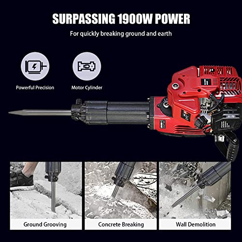 52CC Benzinhammer, 1900W Abbruchhammer Benzin Jack Drill Betonbrecher zum Graben von Bäumen Ausheben von Bodengestein… – Bild 7